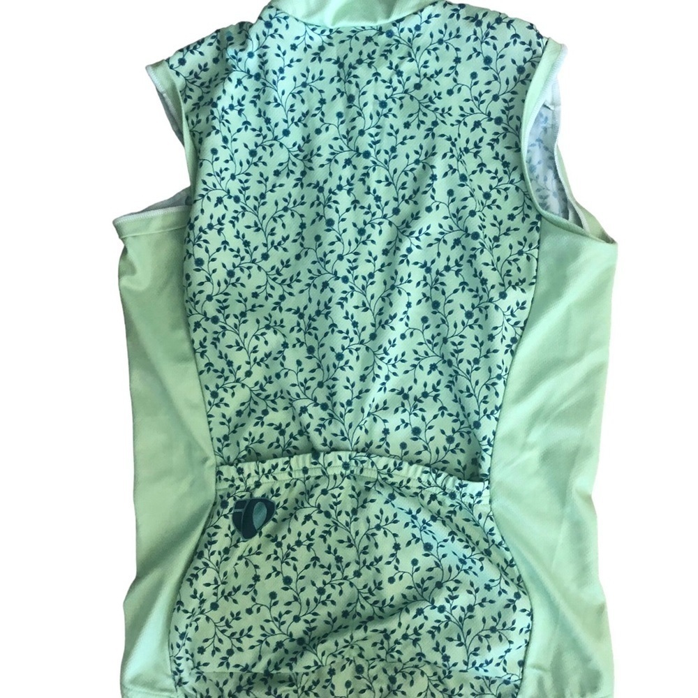 Pearl Izumi Lightweight Cycling Vest Sz. M Pocket Back Lime Green Navy Floral - Picture 2 of 7